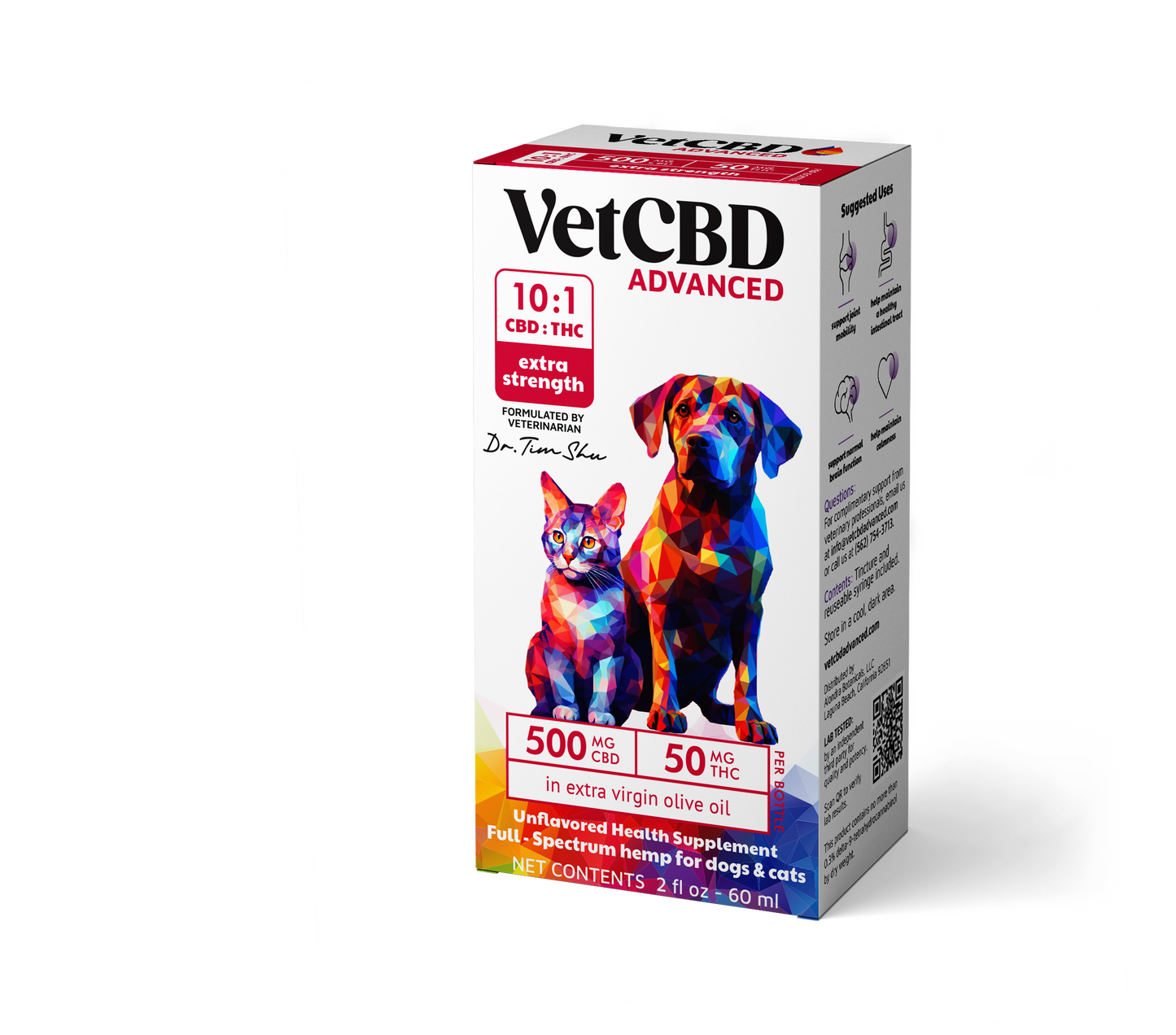 VetCBD Advanced Extra Strength Tincture 500mg — Ships as 2× 250mg Bottles