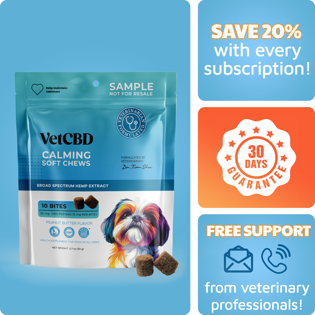 CBD Calming Chews for Dogs 10 Count