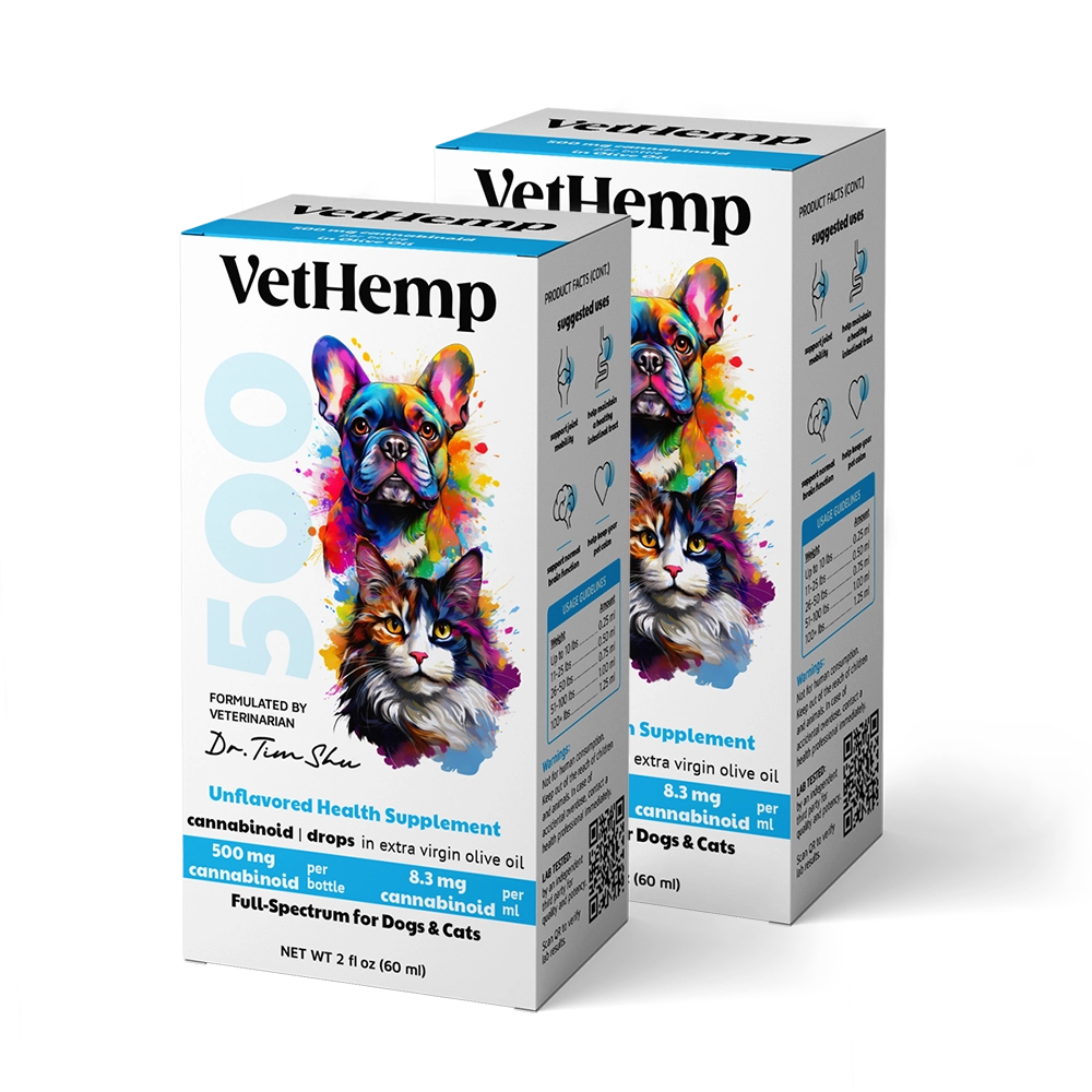VetHemp Standard Tincture 1000mg — Ships as 2× 500mg Bottles