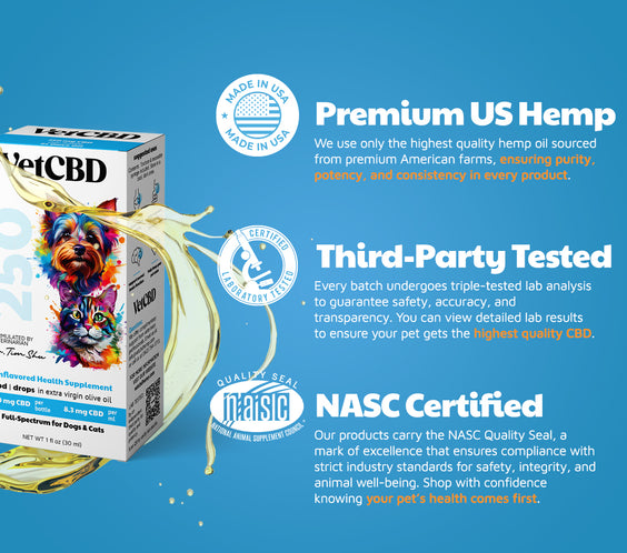 VetHemp Standard Formula Tinctures for Dogs & Cats