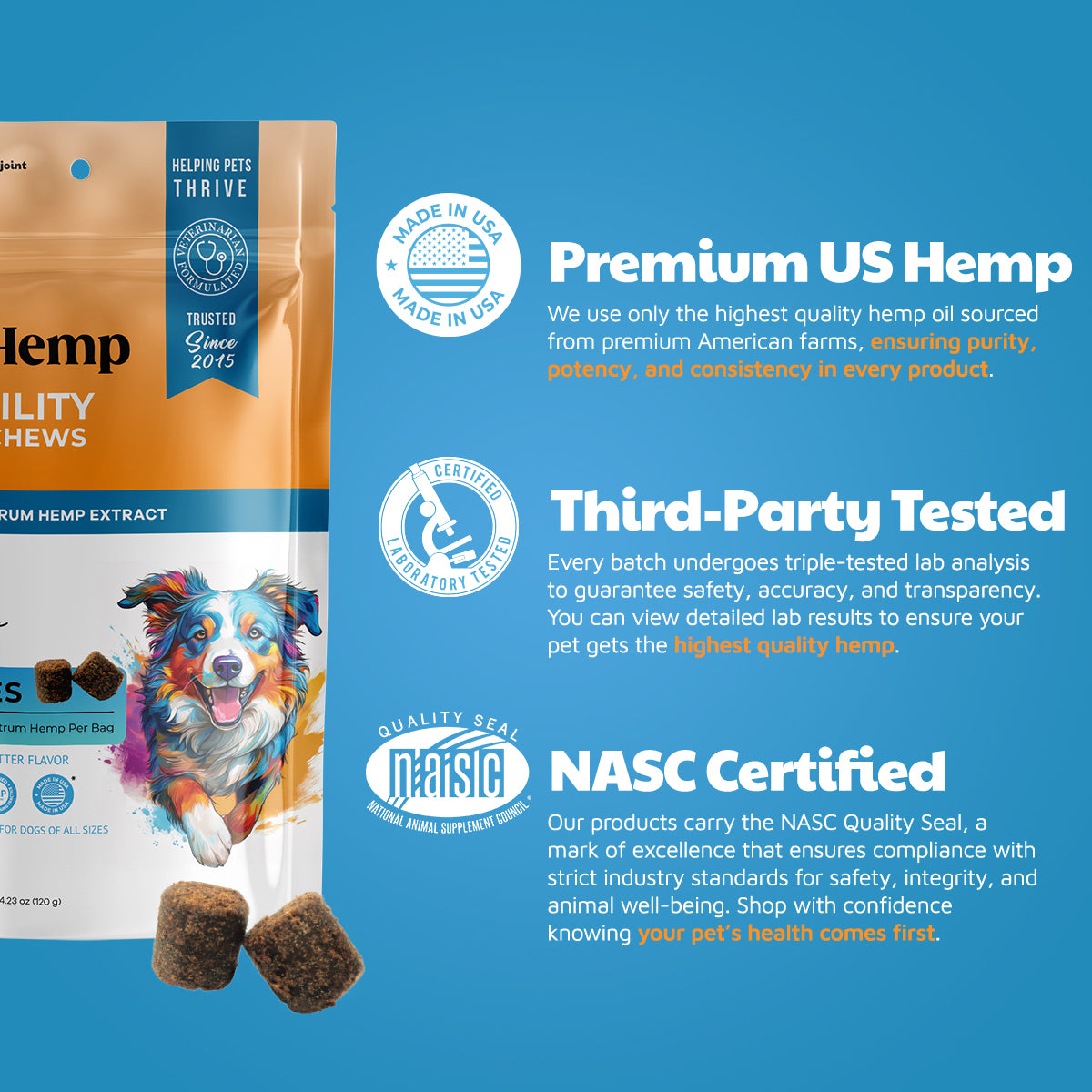 VetHemp Mobility Chews for Dogs