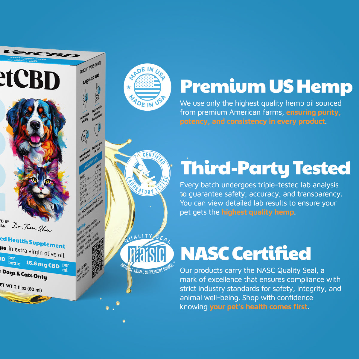 Standard Formula CBD Tinctures for Dogs & Cats