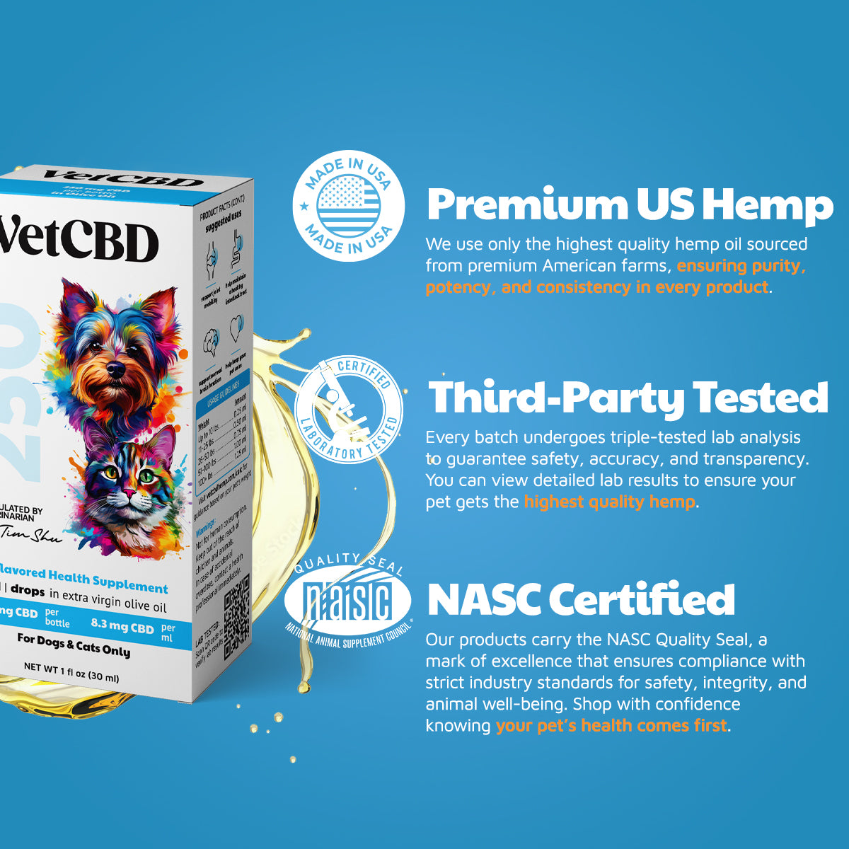 Standard Formula CBD Tinctures for Dogs & Cats