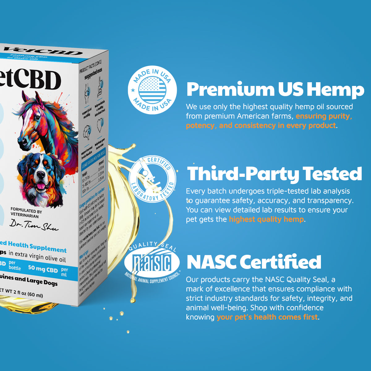 Standard Formula CBD Tinctures for Dogs & Cats