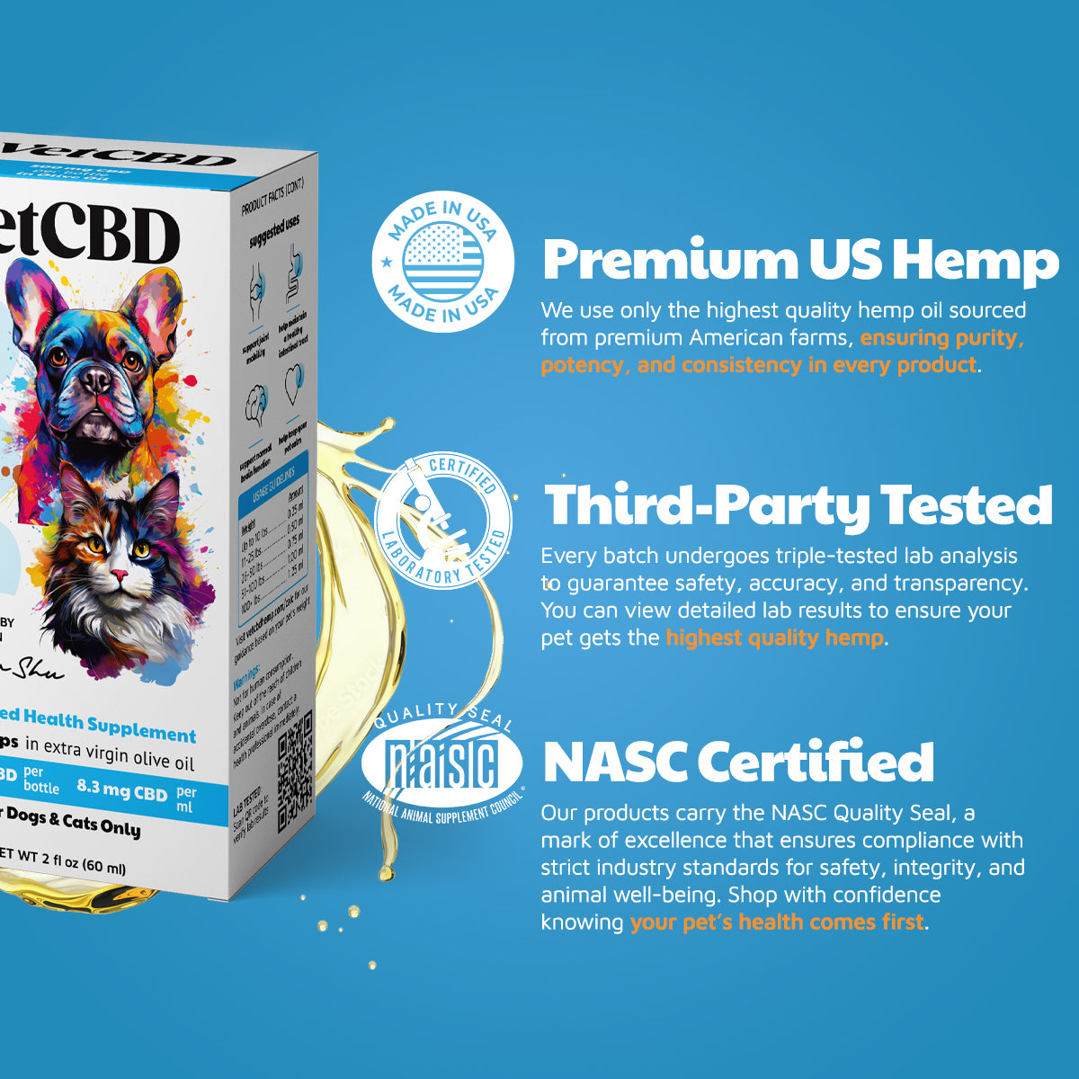 Standard Formula CBD Tinctures for Dogs & Cats