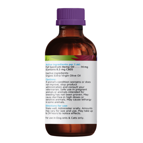 VetCBD 250mg Full Spectrum Tincture Ingredients for Dogs and Cats