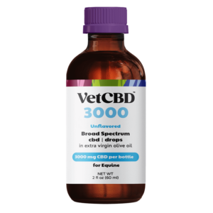 VetCBD 3000mg Broad Spectrum Tincture Bottle for Equine