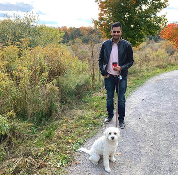 Datesh with dog