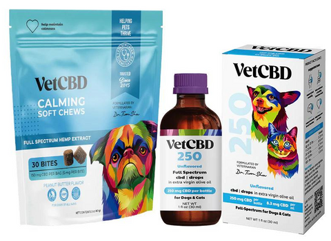 vetcbd cbd tinctures and chews for dogs, cats, horses